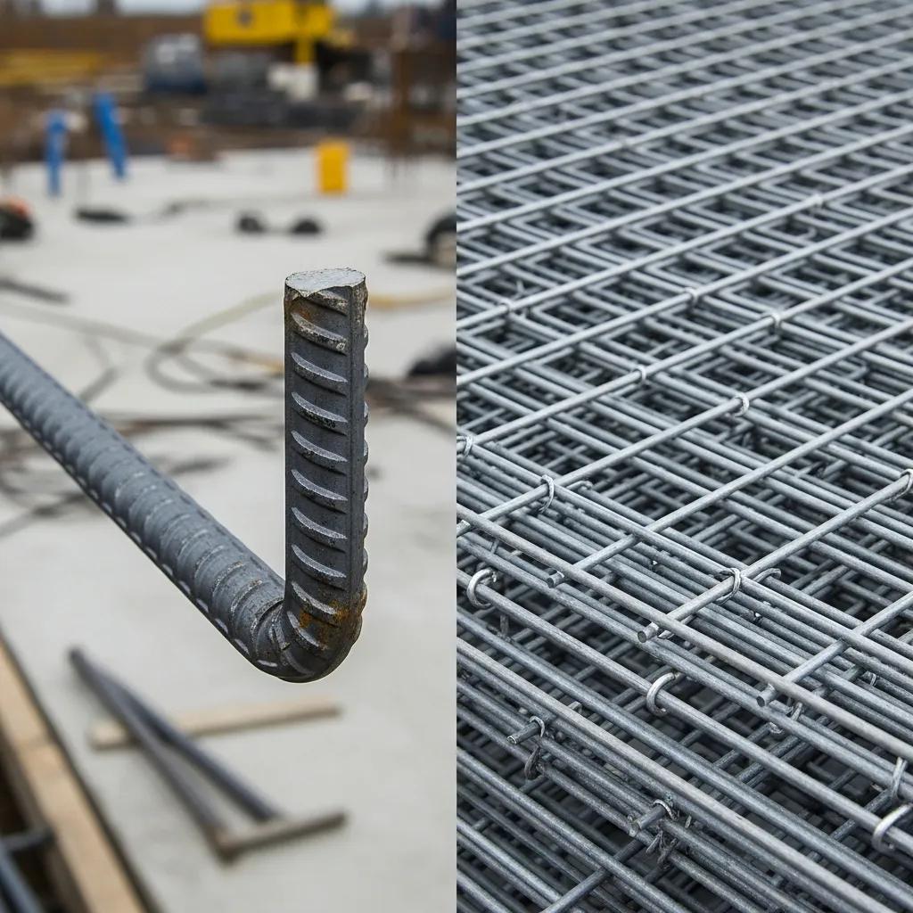 Comparison of steel rebar and wire mesh for concrete driveway reinforcement