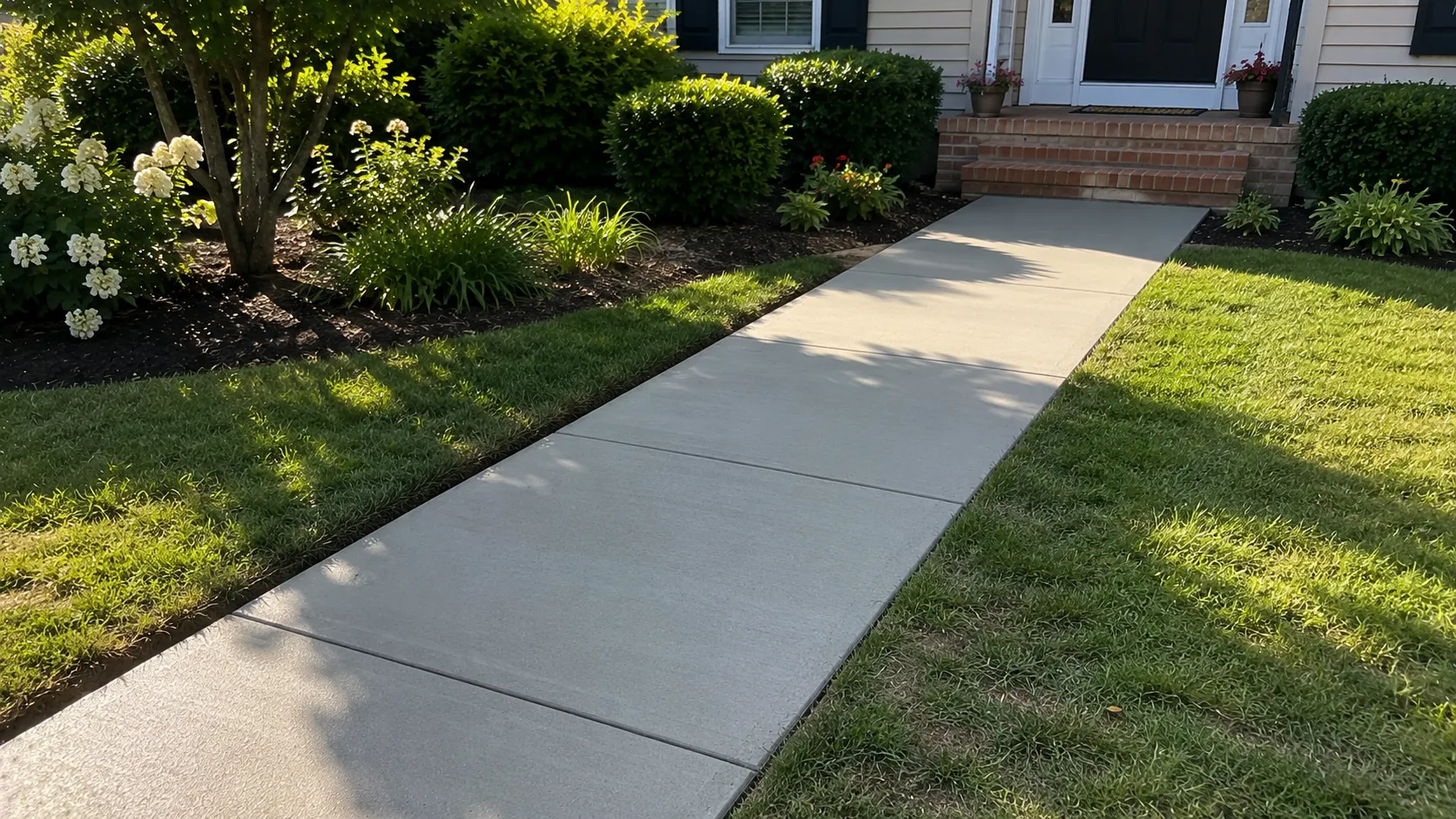 Homeowner clearing the work area before concrete sidewalk site preparation