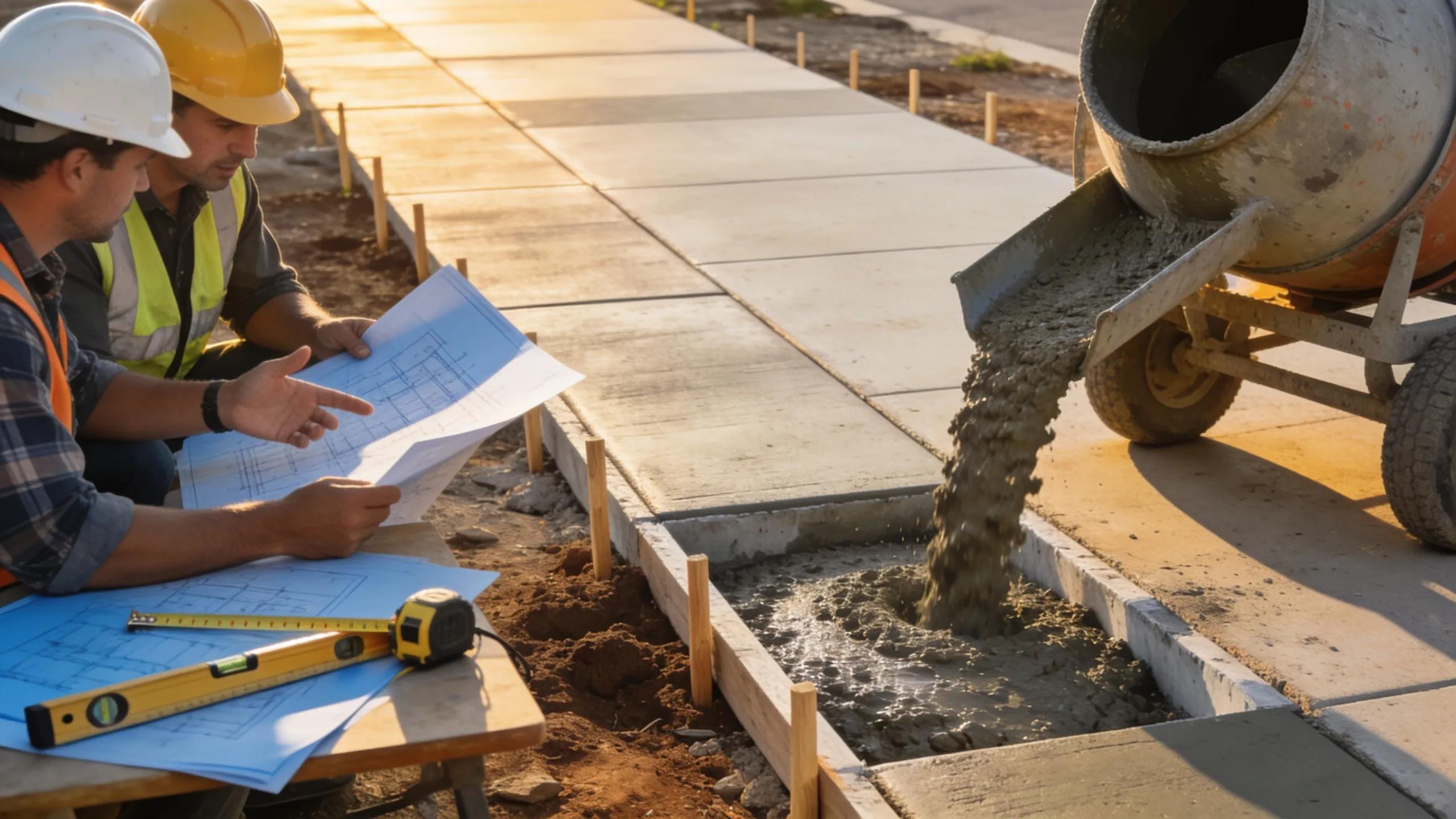 Close-up of a concrete installation site highlighting local practices and quality preparation