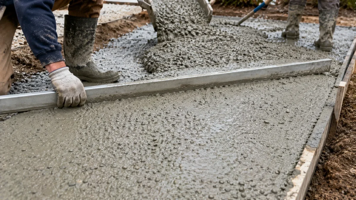 Fredericksburg concrete contractor pouring a residential driveway