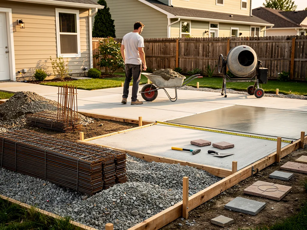 Patio size and finish complexity influencing installation price