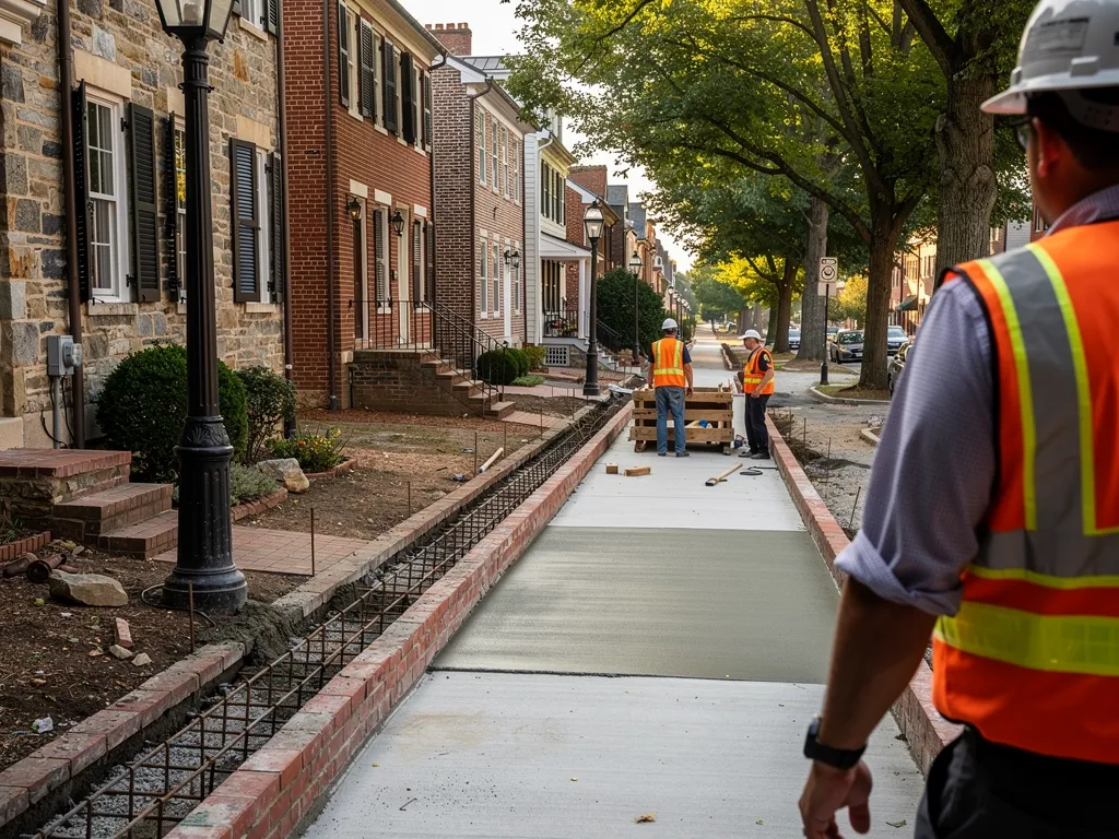 How Do Fredericksburg's Historic District Regulations Affect Sidewalk Construction
