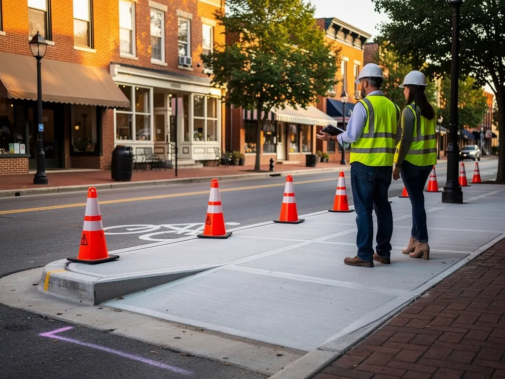 Featured image for &ldquo;Concrete Sidewalk Regulations in Fredericksburg: A Guide to Permits, Standards, and Compliance&rdquo;