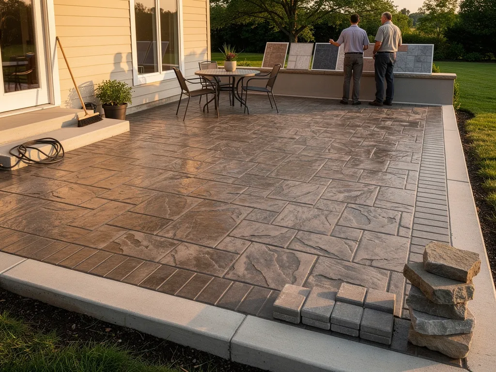 Featured image for &ldquo;Benefits of Stamped Concrete for Patios: A Guide to Durability, Aesthetics, and Cost-Effectiveness&rdquo;