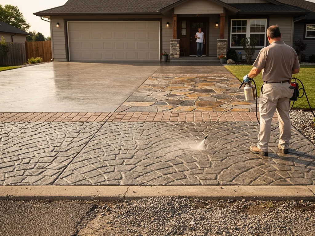 Summary graphic of stamped concrete driveway advantages