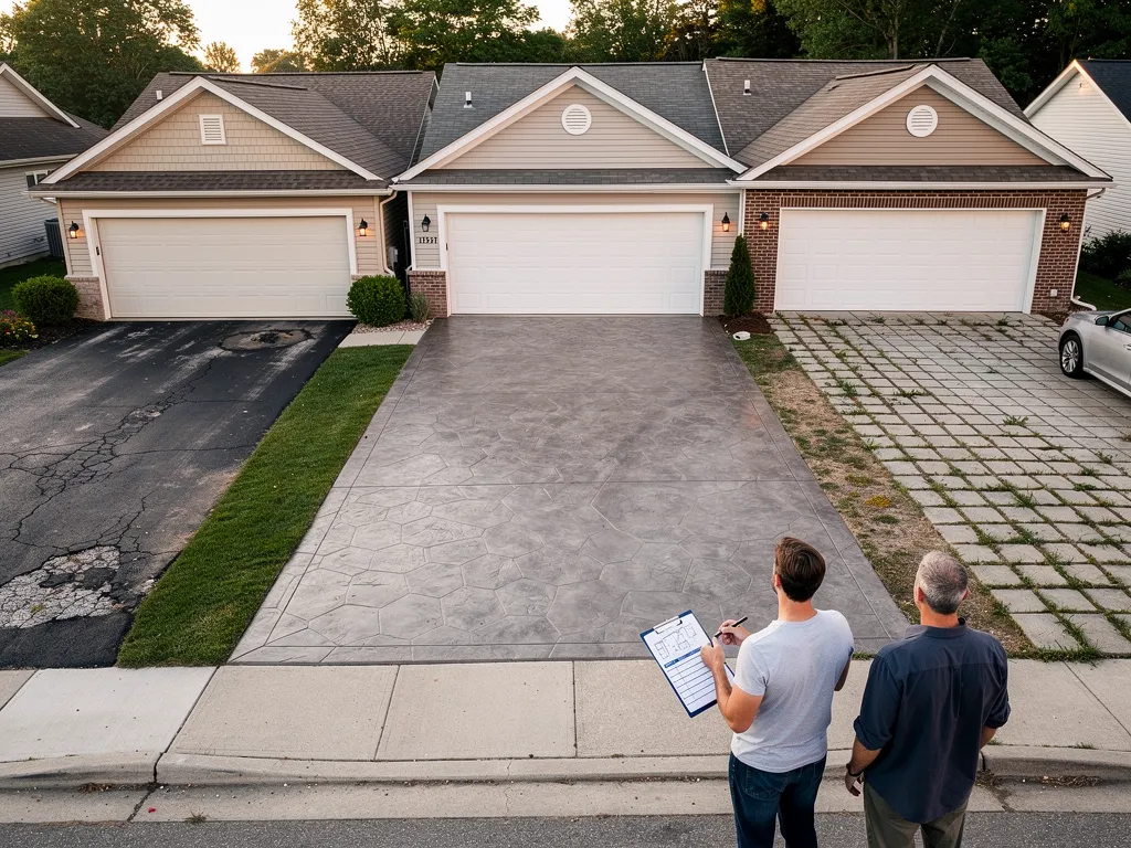 Cost comparison chart of stamped concrete versus other driveway materials