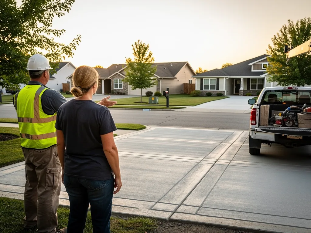 Homeowner reviewing a contractor's license and warranty paperwork