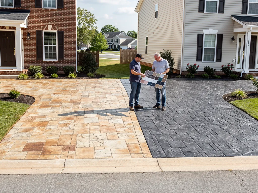 Which Stamped Concrete Driveway Patterns and Colors Are Popular in Fredericksburg and Stafford