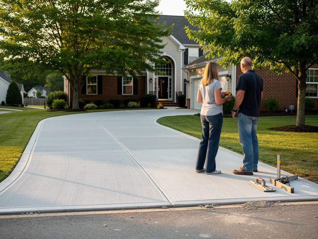 Durable concrete driveway suited to Fredericksburg and Stafford homes