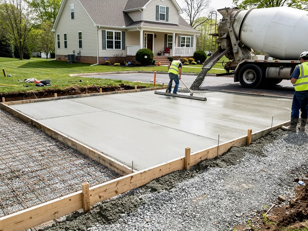 Step-by-step concrete driveway installation process by American Custom Concrete